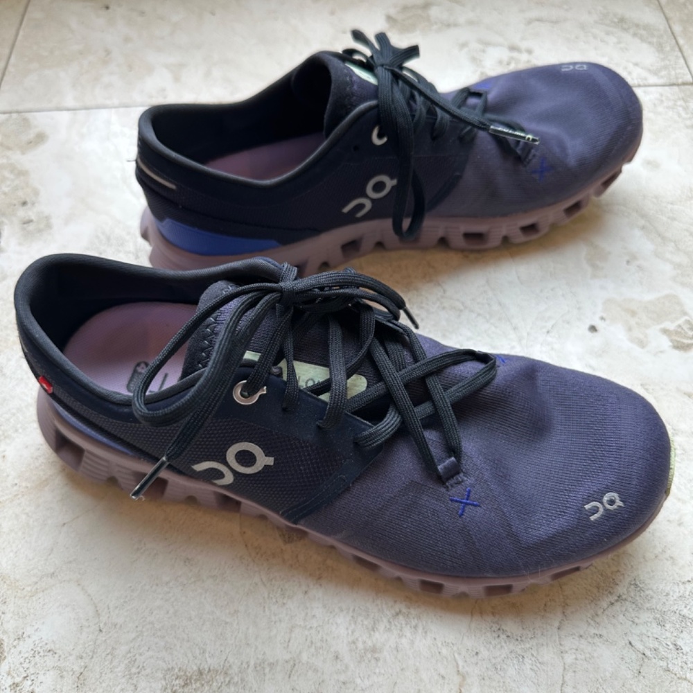 ON Women's Cloud X3 Sneaker Running Shoes, Midnight/Heron, Size 8.5 US